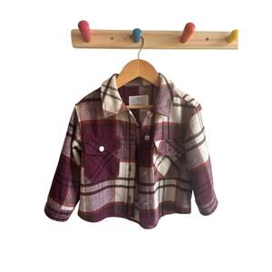 Zara Plaid Shacket Flannel Jacket Unisex  3-4 T
